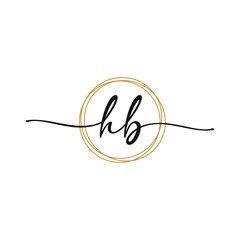 HB Initial Script Letter Beauty Logo Template