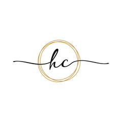 HC Initial Script Letter Beauty Logo Template