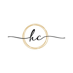 Obraz premium HC Initial Script Letter Beauty Logo Template
