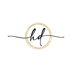 Obraz premium HD Initial Script Letter Beauty Logo Template