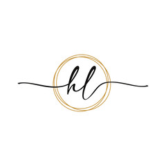 Obraz premium HL Initial Script Letter Beauty Logo Template