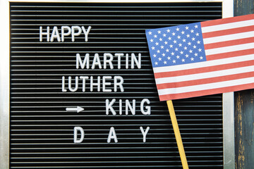 info card for national federal holiday in USA MLK background