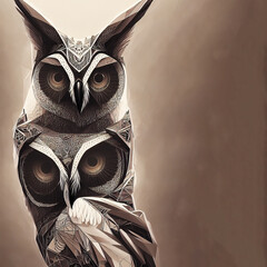 owl 3d low poly bird graphic illustration of wildlife animal 3D Illustration