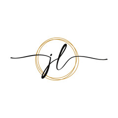 JL Initial Script Letter Beauty Logo Template