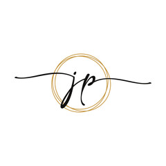 JP Initial Script Letter Beauty Logo Template