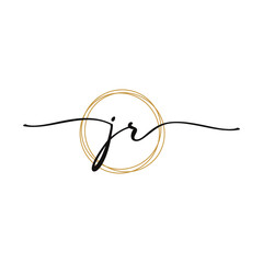 JR Initial Script Letter Beauty Logo Template