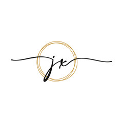 JX Initial Script Letter Beauty Logo Template