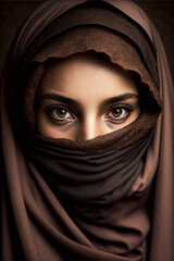 Naklejka premium Portrait of arab woman with burqa