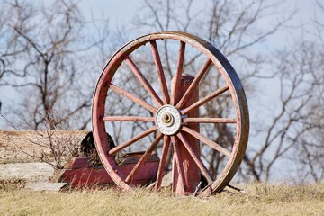 Fototapeta na wymiar Wheel in a Prairie