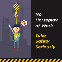 Workplace awareness safety poster and banner design. Vector illustration.
