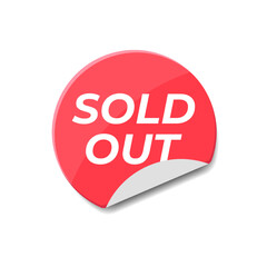 Sold out circle sticker flat design icon vector eps10