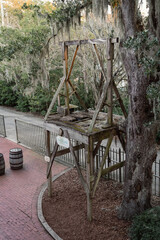 Fototapeta na wymiar View of the gallows at the old jail in historic St. Augustine Florida