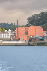 Industrial facilities along the Douro River in Portugal