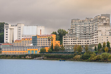 Industrial facilities along the Douro River in Portugal