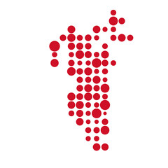Bahrain Silhouette Pixelated pattern map illustration