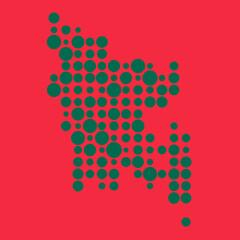 Bangladesh Silhouette Pixelated pattern map illustration