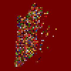 Belize Silhouette Pixelated pattern map illustration