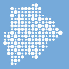 Botswana Silhouette Pixelated pattern map illustration