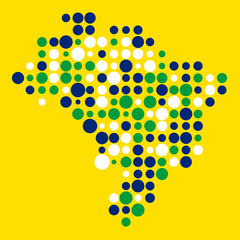 Brazil Silhouette Pixelated pattern map illustration