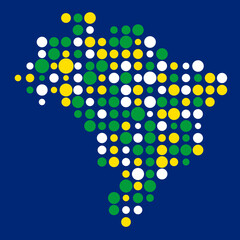 Brazil Silhouette Pixelated pattern map illustration