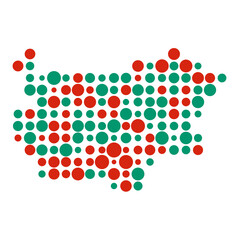 Bulgaria Silhouette Pixelated pattern map illustration