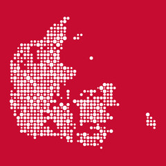 Fototapeta premium Denmark Silhouette Pixelated pattern map illustration