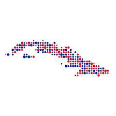 Cuba Silhouette Pixelated pattern map illustration