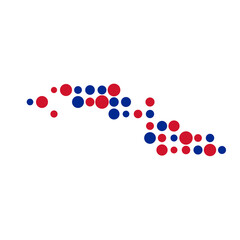 Cuba Silhouette Pixelated pattern map illustration