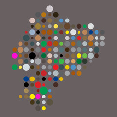 Ecuador Silhouette Pixelated pattern map illustration