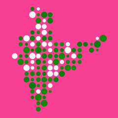 India Silhouette Pixelated pattern map illustration