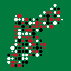 Jordan Silhouette Pixelated pattern map illustration
