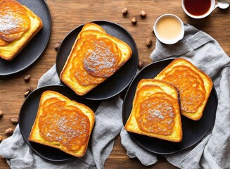 delicious homemade toast with honey and nuts