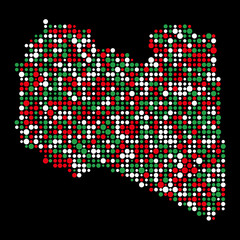 Libya Silhouette Pixelated pattern map illustration