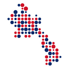 Laos Silhouette Pixelated pattern map illustration