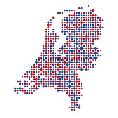 Netherlands Silhouette Pixelated pattern map illustration