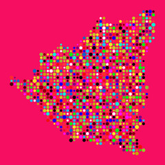 Nicaragua Silhouette Pixelated pattern map illustration
