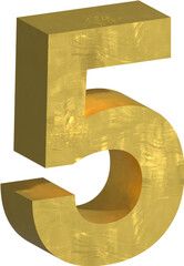 3d golden number 5