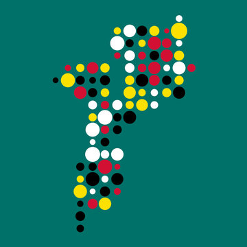 Mozambique Silhouette Pixelated pattern map illustration