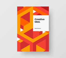 Creative geometric shapes booklet concept. Abstract company brochure A4 design vector template.