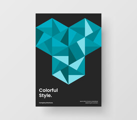 Colorful geometric shapes handbill illustration. Original company identity A4 vector design layout.