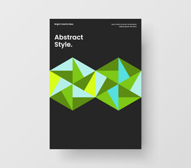 Bright annual report vector design concept. Creative geometric shapes journal cover template.