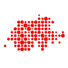 Switzerland Silhouette Pixelated pattern map illustration