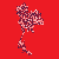 Thailand Silhouette Pixelated pattern map illustration