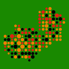 Zambia Silhouette Pixelated pattern map illustration
