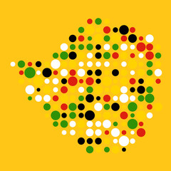 Zimbabwe Silhouette Pixelated pattern map illustration