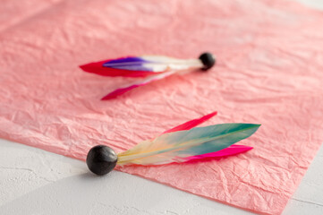 羽根つきの羽根　羽子板	