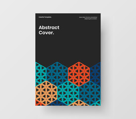 Modern company cover vector design concept. Simple geometric pattern front page layout.