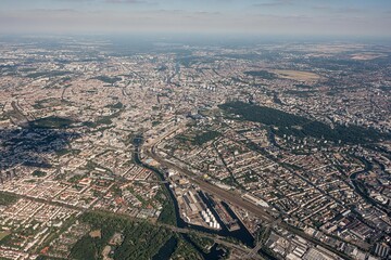 Berlin, luftbild, stadt, wolken, landschaft, deutschland