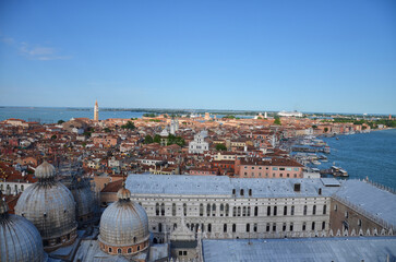 Fototapeta na wymiar Aerial view of Venice from the Campanile di San Marco