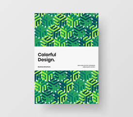 Vivid company identity vector design layout. Original geometric pattern pamphlet concept.